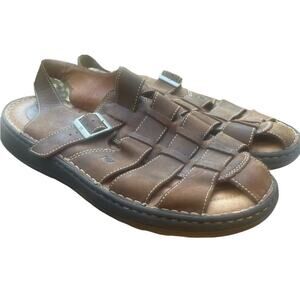 Born Joshua Brown Leather Open Toe Fisherman’s Sandal Size 10 / EU‎ 44 Born mens fisherman sandal - Gem main image 3